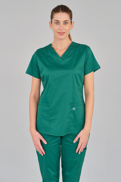 MIA/C - Casacca donna scollo a V in cotone stretch